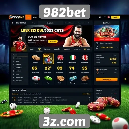 Interface e usabilidade do site 982bet